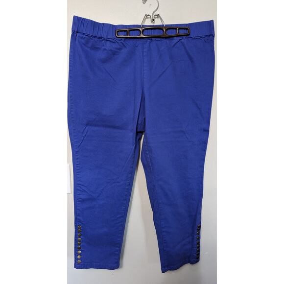 Women's Plus Size Purple 3X Floral Chiffon Top and 2X stretch Pants Outfit - Picture 2 of 9